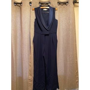 LIKE NEW Petite Eliza J Wrap Navy Jumpsuit